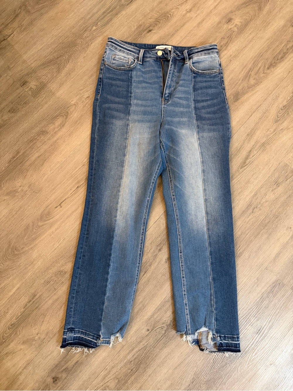 Flying Monkey Two-Tone Blue Straight-Leg Jeans